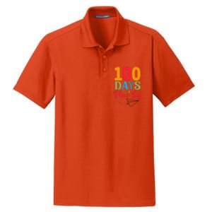 100 Days Flew By School Achievement Dry Zone Grid Polo