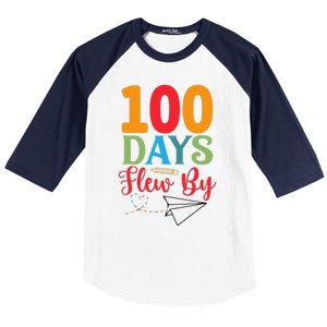 100 Days Flew By School Achievement Baseball Sleeve Shirt