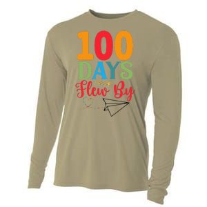 100 Days Flew By School Achievement Cooling Performance Long Sleeve Crew