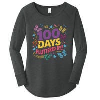 100 Days Fluttered By Butterfly 100th Day Of School Student Women's Perfect Tri Tunic Long Sleeve Shirt