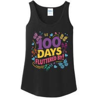 100 Days Fluttered By Butterfly 100th Day Of School Student Ladies Essential Tank