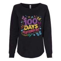 100 Days Fluttered By Butterfly 100th Day Of School Student Womens California Wash Sweatshirt