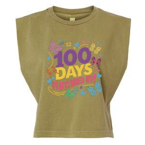 100 Days Fluttered By Butterfly 100th Day Of School Student Garment-Dyed Women's Muscle Tee