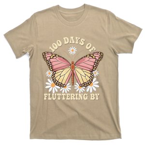 100 Days Fluttered By 100th Day Of School Butterfly Girl T-Shirt