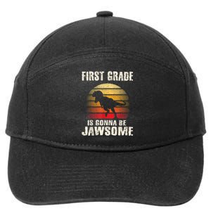 1st Day First Grade Back To School Jawsome Dinosaur Boy 7-Panel Snapback Hat