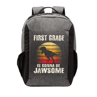 1st Day First Grade Back To School Jawsome Dinosaur Boy Vector Backpack