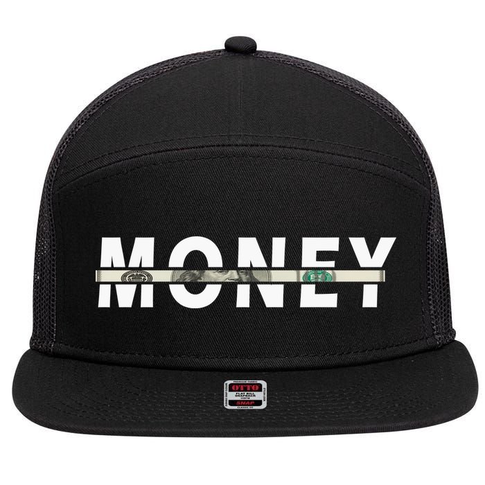 100 Dollar , Funny Money 7 Panel Mesh Trucker Snapback Hat