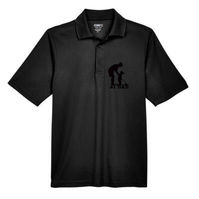 #1 Dad Golfing Golf Fathers Day Father Son Tee Men's Origin Performance Pique Polo