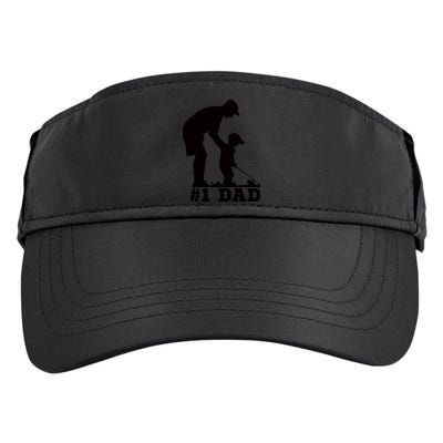 #1 Dad Golfing Golf Fathers Day Father Son Tee Adult Drive Performance Visor