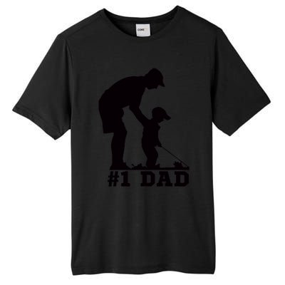 #1 Dad Golfing Golf Fathers Day Father Son Tee Tall Fusion ChromaSoft Performance T-Shirt