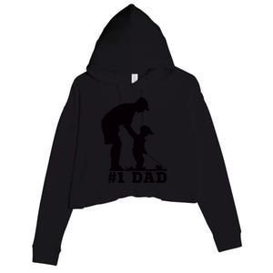 #1 Dad Golfing Golf Fathers Day Father Son Tee Crop Fleece Hoodie