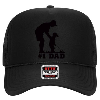 #1 Dad Golfing Golf Fathers Day Father Son Tee Trucker Hat