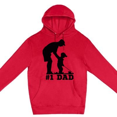 #1 Dad Golfing Golf Fathers Day Father Son Tee Premium Pullover Hoodie