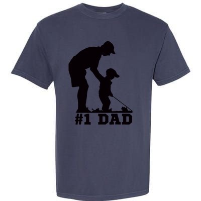 #1 Dad Golfing Golf Fathers Day Father Son Tee Garment-Dyed Heavyweight T-Shirt