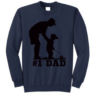 #1 Dad Golfing Golf Fathers Day Father Son Tee Sweatshirt