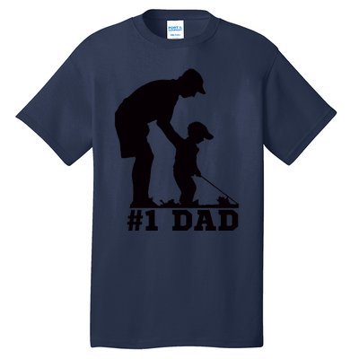 #1 Dad Golfing Golf Fathers Day Father Son Tee Tall T-Shirt