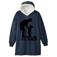 #1 Dad Golfing Golf Fathers Day Father Son Tee Hooded Wearable Blanket