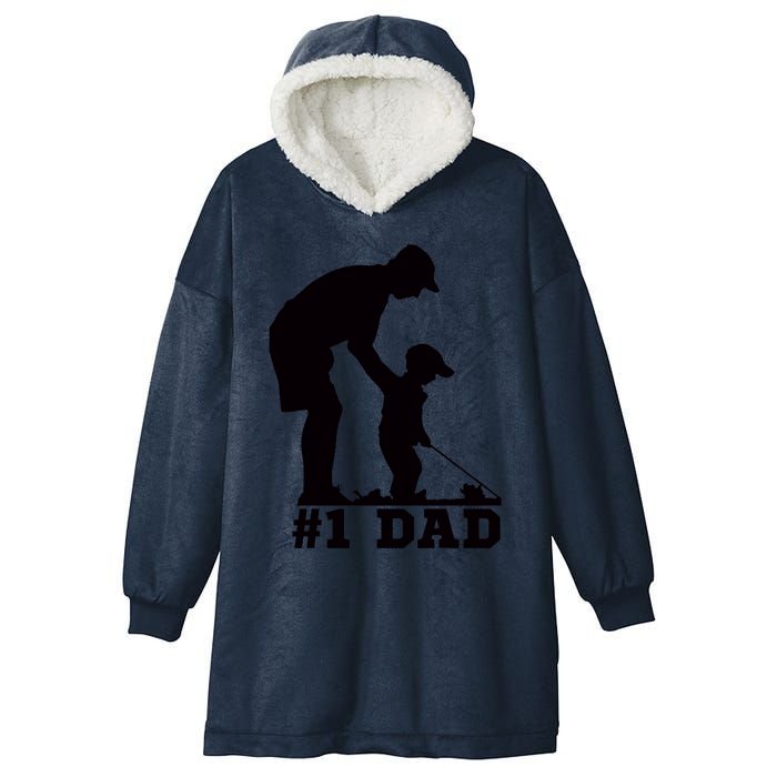 #1 Dad Golfing Golf Fathers Day Father Son Tee Hooded Wearable Blanket