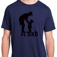 #1 Dad Golfing Golf Fathers Day Father Son Tee Adult ChromaSoft Performance T-Shirt