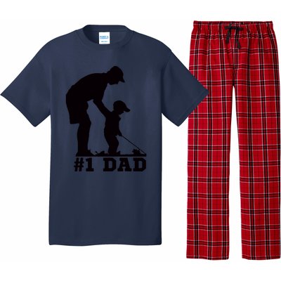 #1 Dad Golfing Golf Fathers Day Father Son Tee Pajama Set