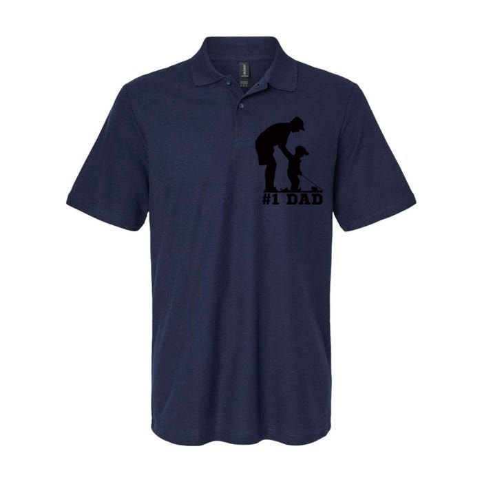 #1 Dad Golfing Golf Fathers Day Father Son Tee Softstyle Adult Sport Polo