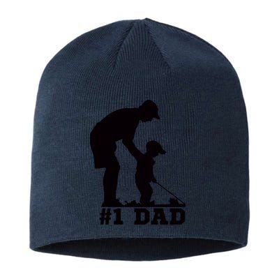 #1 Dad Golfing Golf Fathers Day Father Son Tee Sustainable Beanie