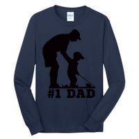 #1 Dad Golfing Golf Fathers Day Father Son Tee Tall Long Sleeve T-Shirt