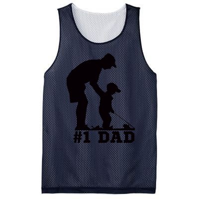 #1 Dad Golfing Golf Fathers Day Father Son Tee Mesh Reversible Basketball Jersey Tank