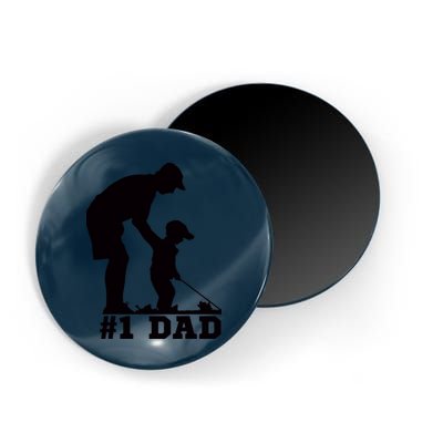 #1 Dad Golfing Golf Fathers Day Father Son Tee Magnet