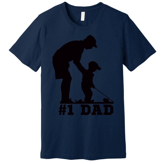 #1 Dad Golfing Golf Fathers Day Father Son Tee Premium T-Shirt