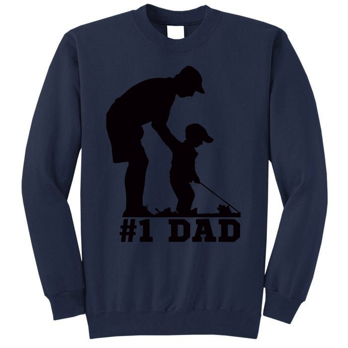 #1 Dad Golfing Golf Fathers Day Father Son Tee Tall Sweatshirt