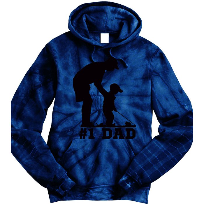 #1 Dad Golfing Golf Fathers Day Father Son Tee Tie Dye Hoodie