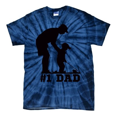 #1 Dad Golfing Golf Fathers Day Father Son Tee Tie-Dye T-Shirt