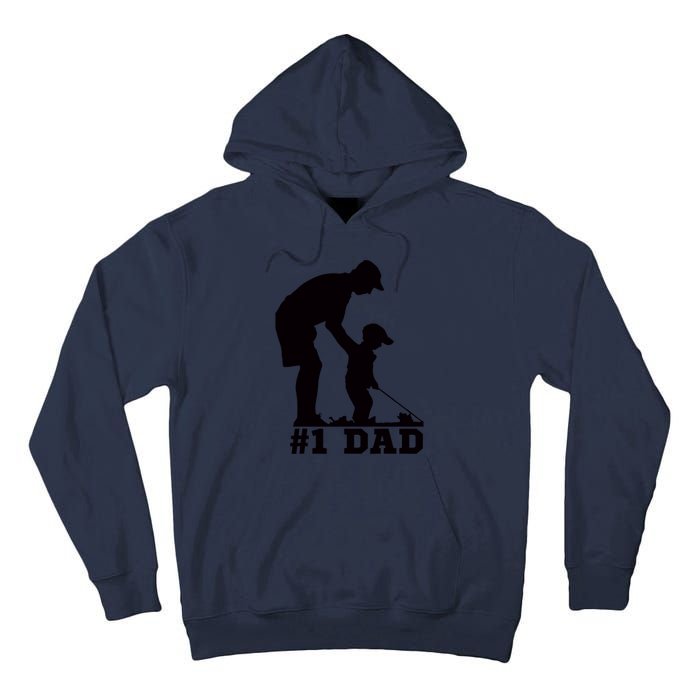 #1 Dad Golfing Golf Fathers Day Father Son Tee Tall Hoodie