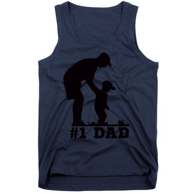 #1 Dad Golfing Golf Fathers Day Father Son Tee Tank Top