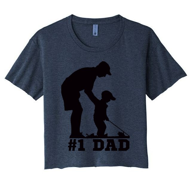 #1 Dad Golfing Golf Fathers Day Father Son Tee Crop Top