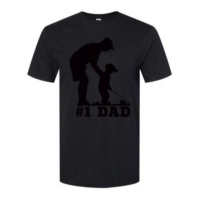 #1 Dad Golfing Golf Fathers Day Father Son Tee Softstyle CVC T-Shirt