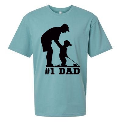 #1 Dad Golfing Golf Fathers Day Father Son Tee Sueded Cloud Jersey T-Shirt