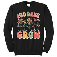 100 Days Growing Boho Flowers Teacher 100th Day Of School Sweatshirt