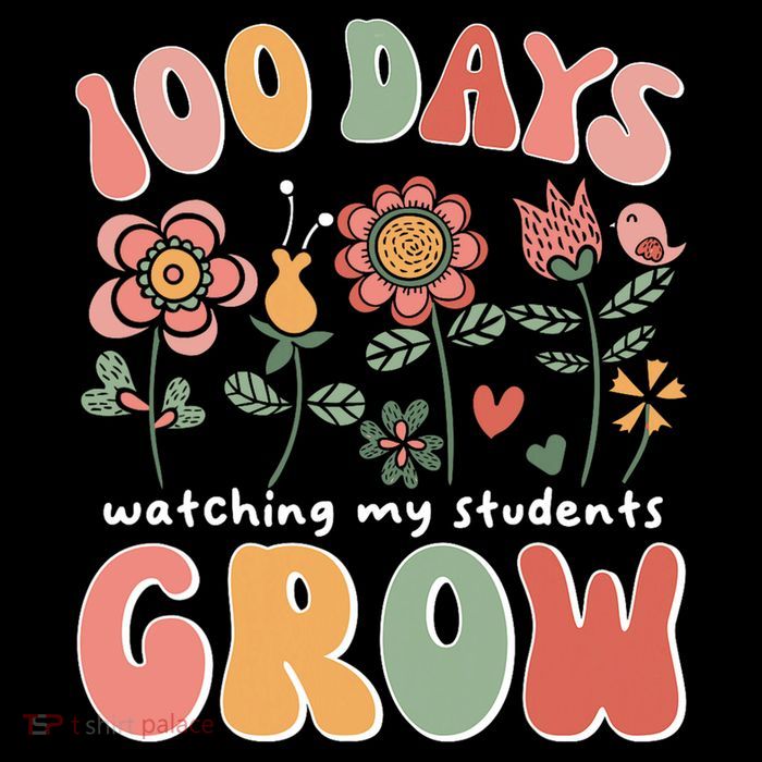 100 Days Growing Boho Flowers Teacher 100th Day Of School T-Shirt