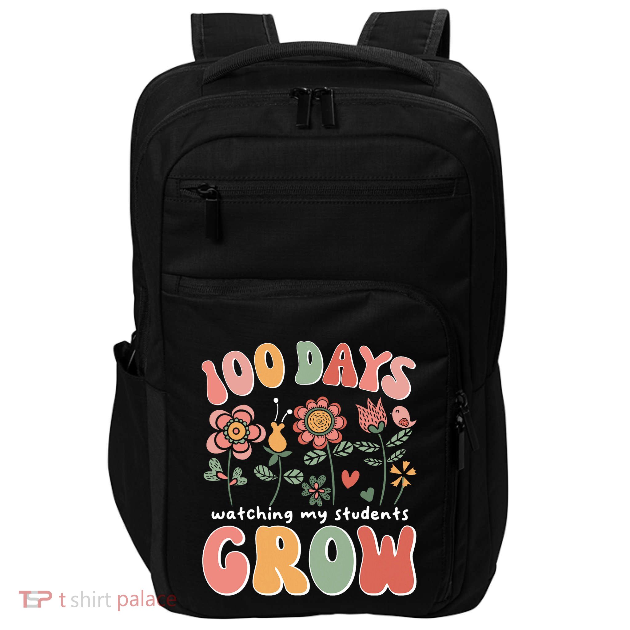 100 Days Growing Boho Flowers Teacher 100th Day Of School Impact Tech Backpack