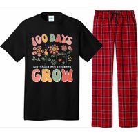 100 Days Growing Boho Flowers Teacher 100th Day Of School Pajama Set