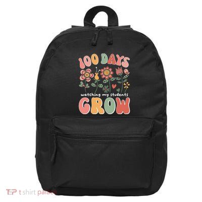 100 Days Growing Boho Flowers Teacher 100th Day Of School 16 in Basic Backpack