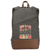 100 Days Growing Boho Flowers Teacher 100th Day Of School Cotton Canvas Backpack