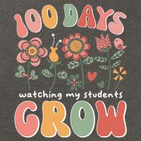 100 Days Growing Boho Flowers Teacher 100th Day Of School Cotton Canvas Backpack