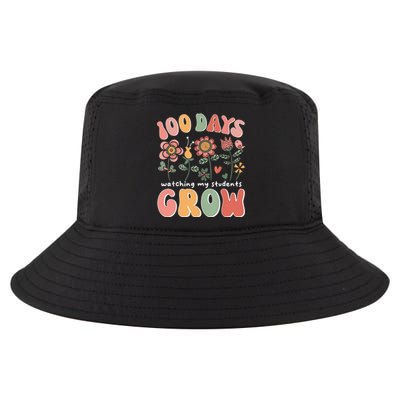 100 Days Growing Boho Flowers Teacher 100th Day Of School Cool Comfort Performance Bucket Hat