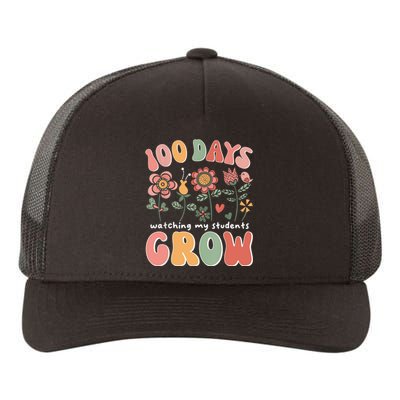 100 Days Growing Boho Flowers Teacher 100th Day Of School Yupoong Adult 5-Panel Trucker Hat