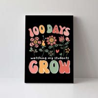 100 Days Growing Boho Flowers Teacher 100th Day Of School Canvas