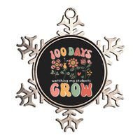 100 Days Growing Boho Flowers Teacher 100th Day Of School Metallic Star Ornament