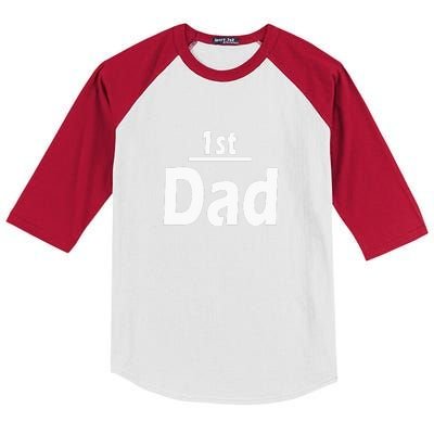 1st Dad Gift Father Funny Kids Colorblock Raglan Jersey